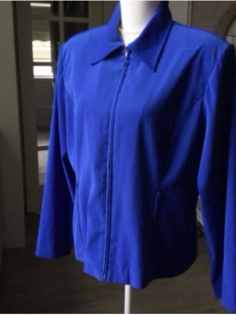 Courtenay Royal Blue Zip-Front Bomber Jacket